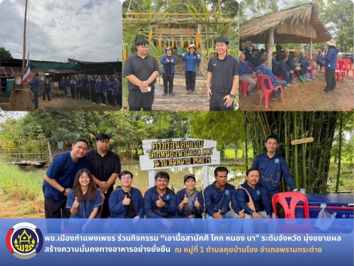 พช.เมืองกำแพงเพชร ร่วมกิจกรรม “เอามื้อสามัคคี โคก หนอง นา” ระดับจังหวัด มุ่งขยายผลสร้างความมั่นคงทางอาหารอย่างยั่งยืน